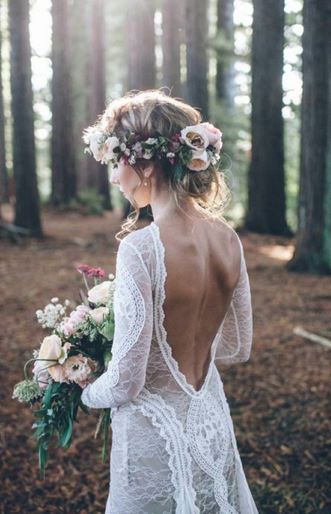 vintage lace wedding dresses with open back